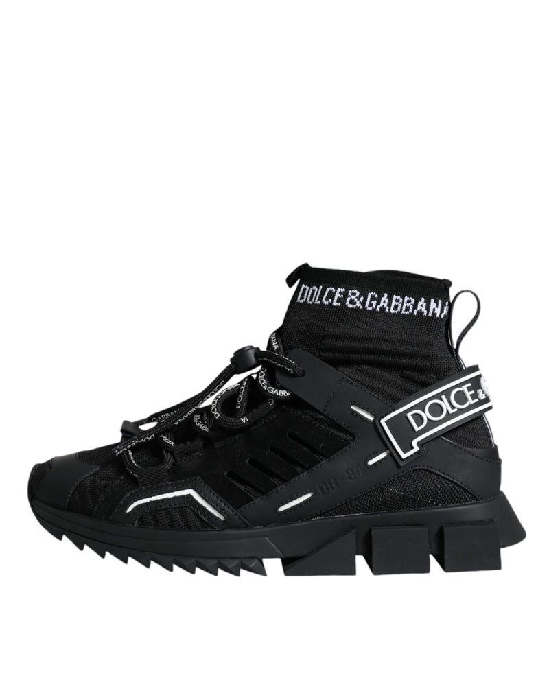 Black Sorrento Socks Logo Sneakers Shoes Dolce & Gabbana