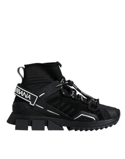 Black Sorrento Socks Logo Sneakers Shoes Dolce & Gabbana