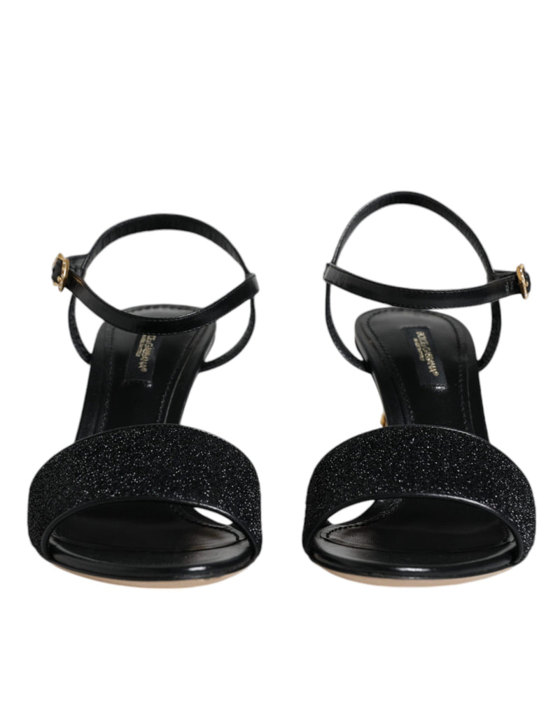 Black KEIRA Heels Ankle Strap Sandals Shoes Dolce & Gabbana