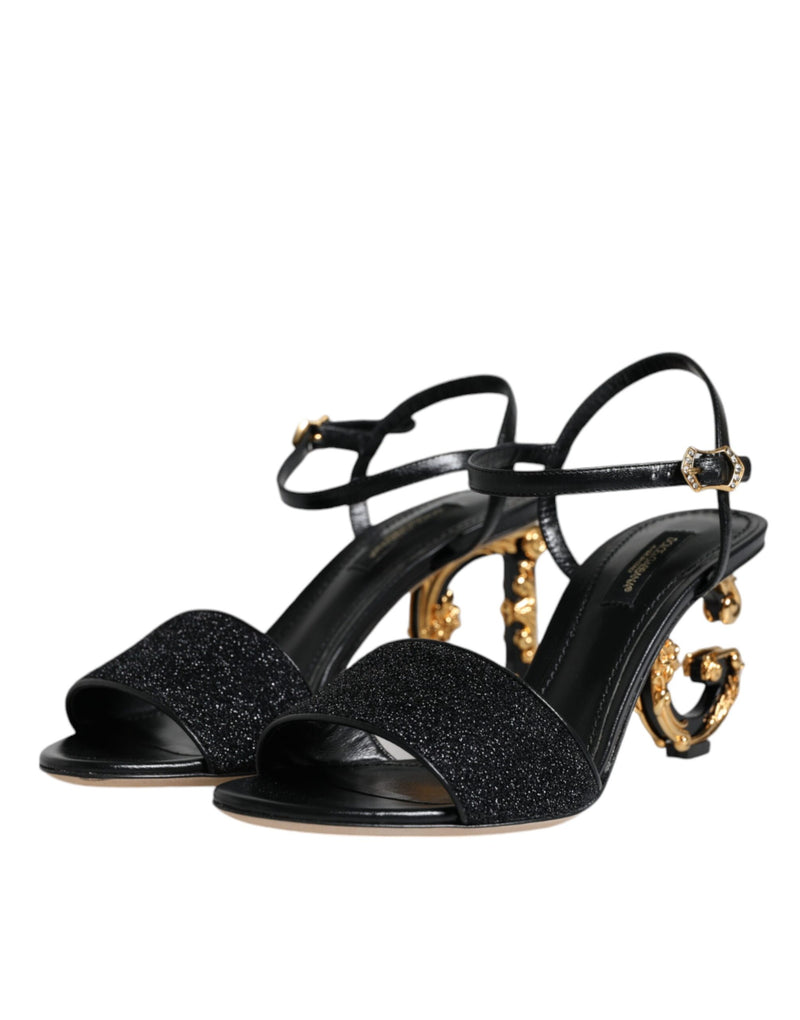 Black KEIRA Heels Ankle Strap Sandals Shoes Dolce & Gabbana