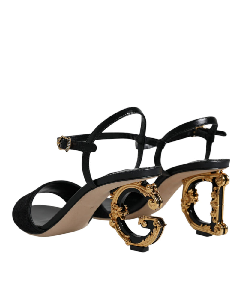 Black KEIRA Heels Ankle Strap Sandals Shoes Dolce & Gabbana