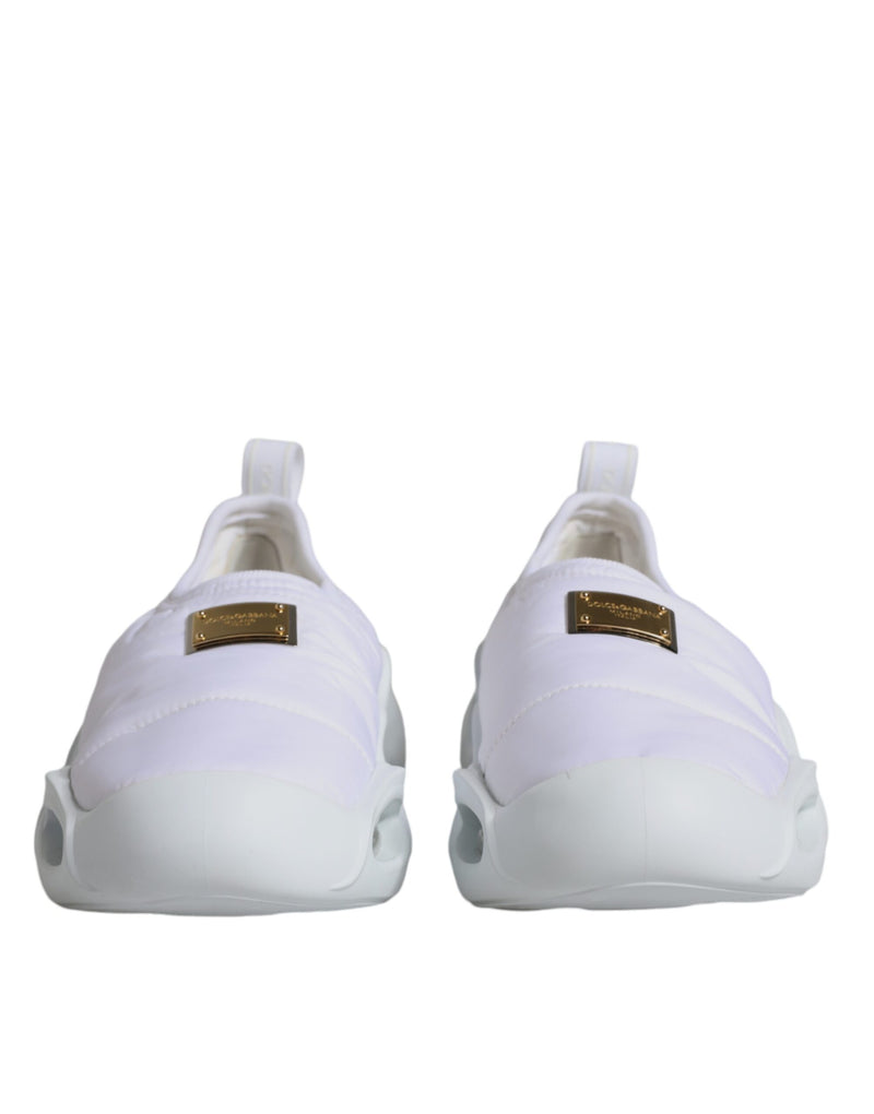 White Padded Fabric Low Top Sneakers Shoes Dolce & Gabbana