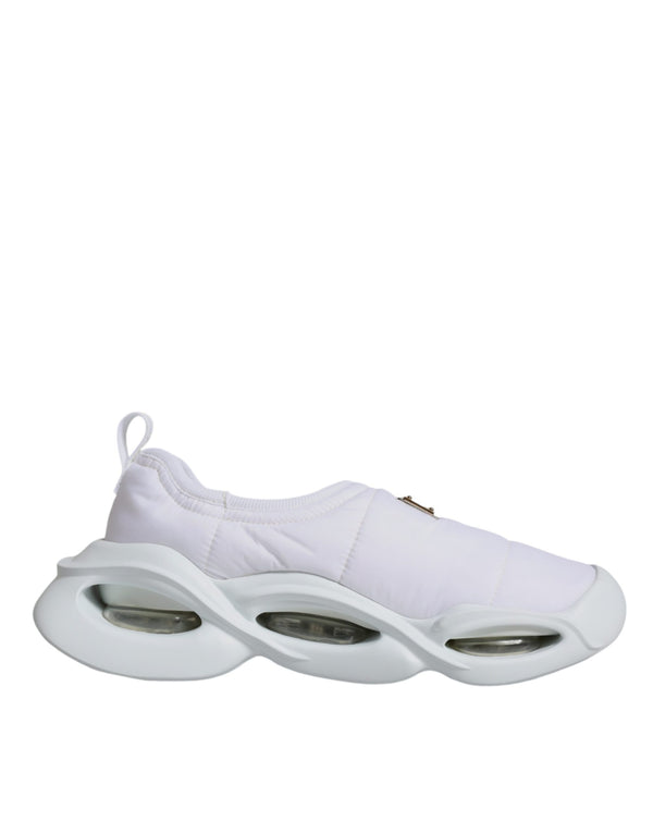 White Padded Fabric Low Top Sneakers Shoes Dolce & Gabbana