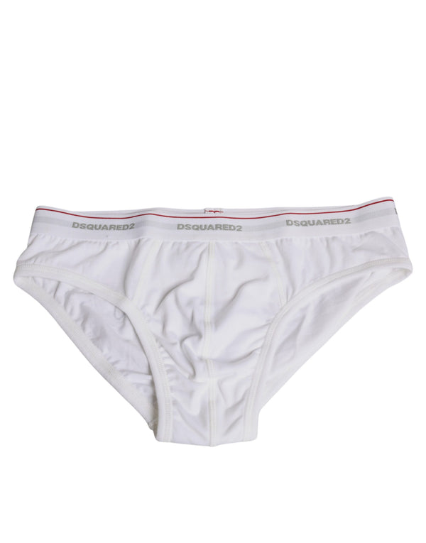 White Cotton Stretch Women Mid Waist Panty Underwear Dsquared²