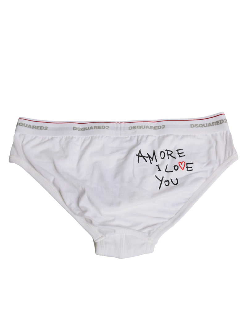 White Cotton Stretch Women Mid Waist Panty Underwear Dsquared²