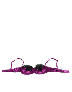 Purple Silk Underwired Balconette Bra Underwear Dolce & Gabbana