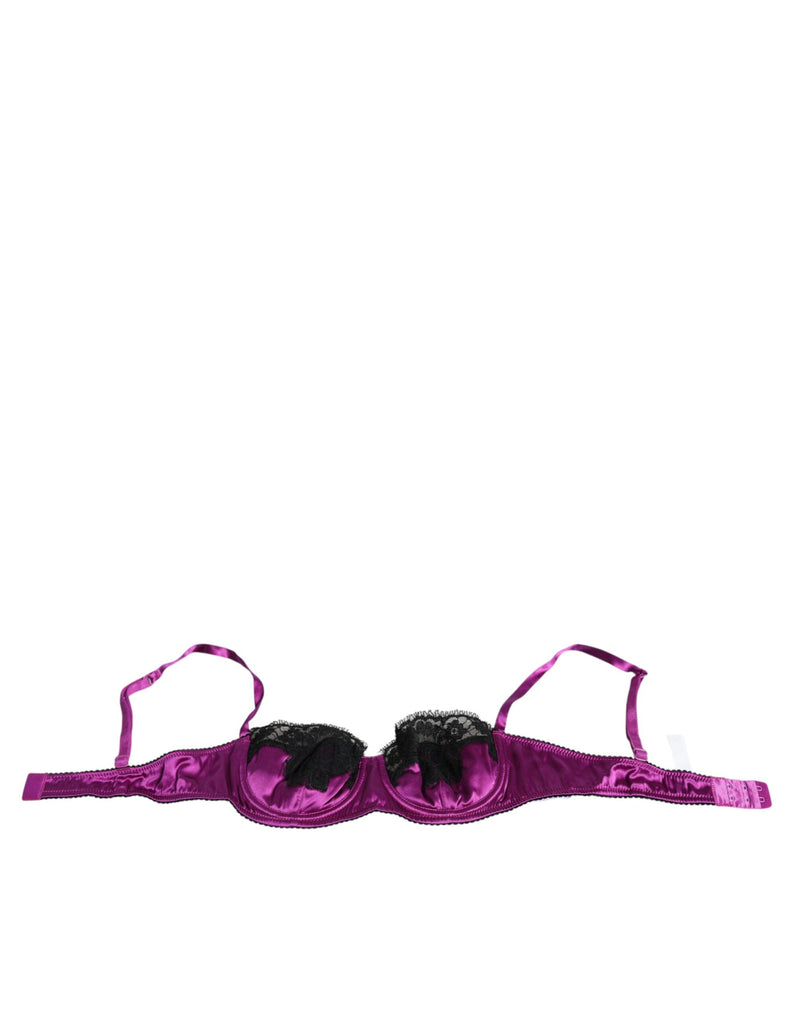 Purple Silk Underwired Balconette Bra Underwear Dolce & Gabbana