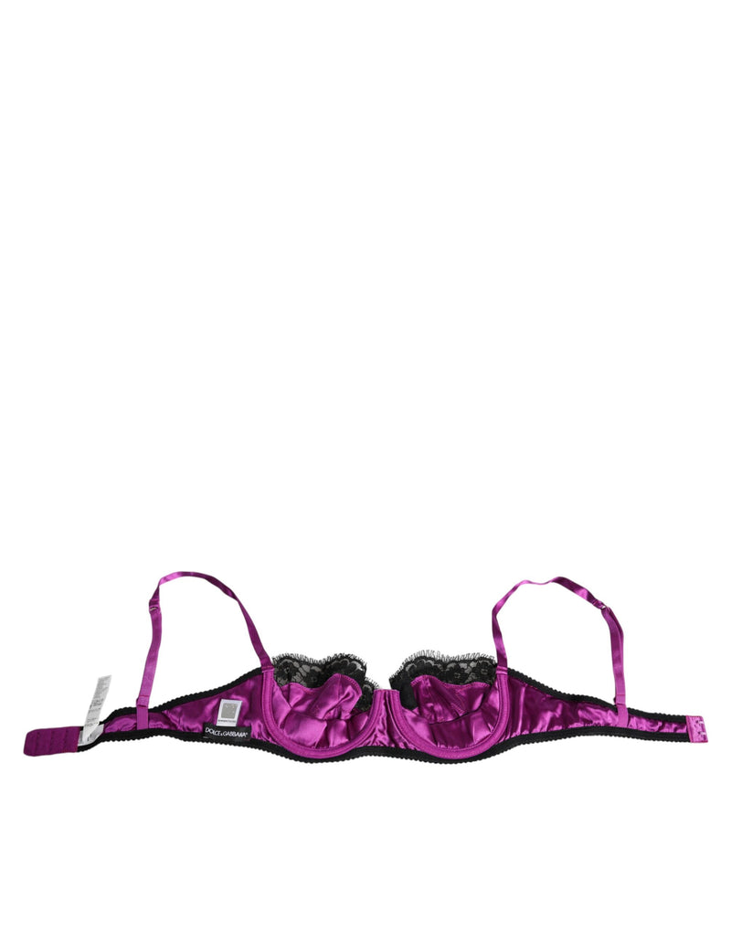 Purple Silk Underwired Balconette Bra Underwear Dolce & Gabbana