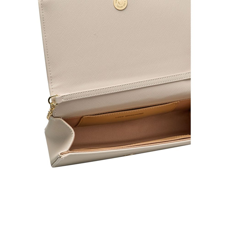 Beige Polyethylene Crossbody Bag Love Moschino