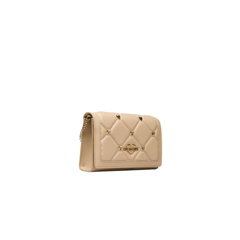 Beige Polyethylene Crossbody Bag Love Moschino