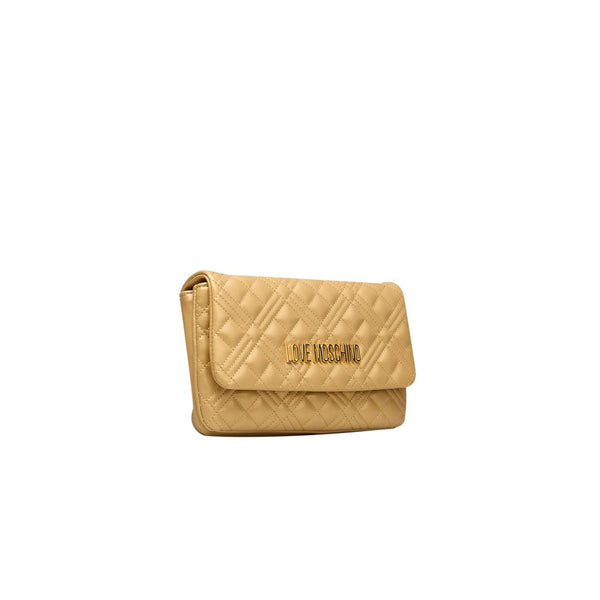 Gold Polyethylene Crossbody Bag Love Moschino