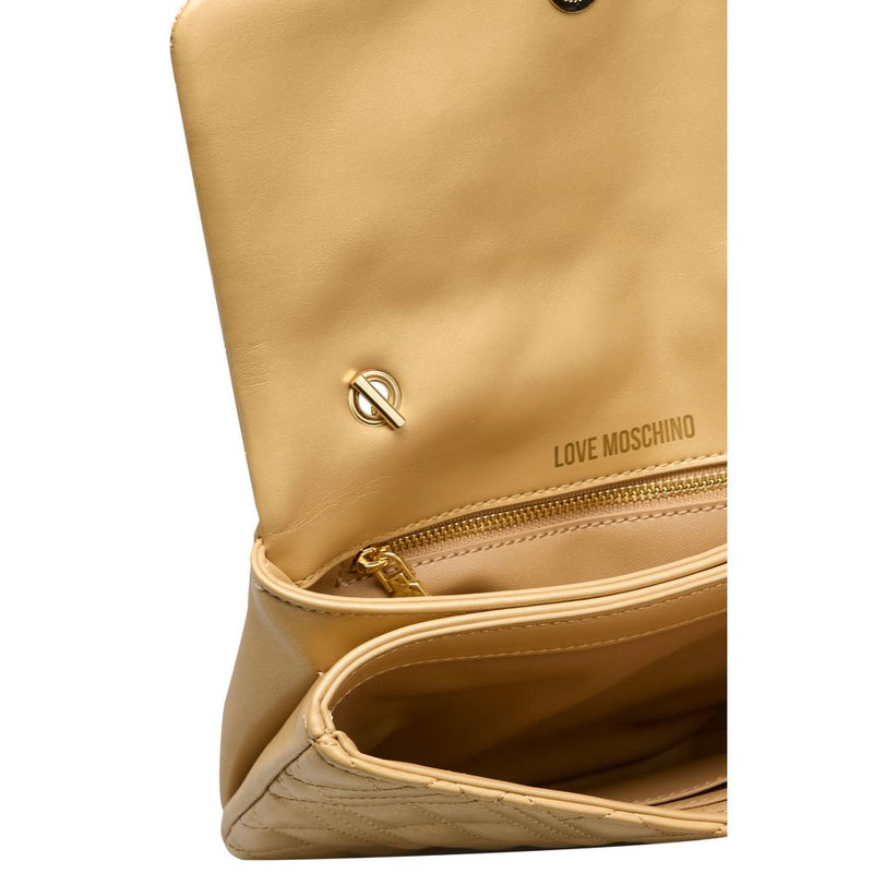 Gold Polyethylene Crossbody Bag Love Moschino