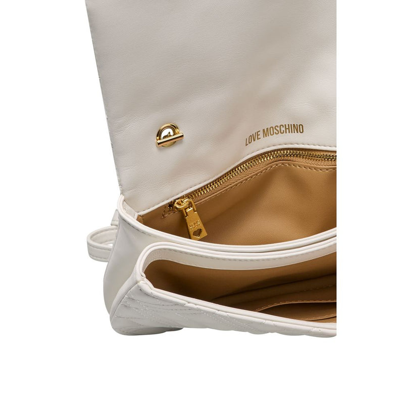 White Polyethylene Crossbody Bag Love Moschino