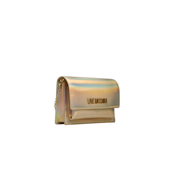 Gold Polyethylene Crossbody Bag Love Moschino