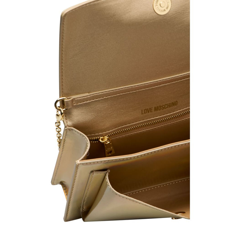 Gold Polyethylene Crossbody Bag Love Moschino