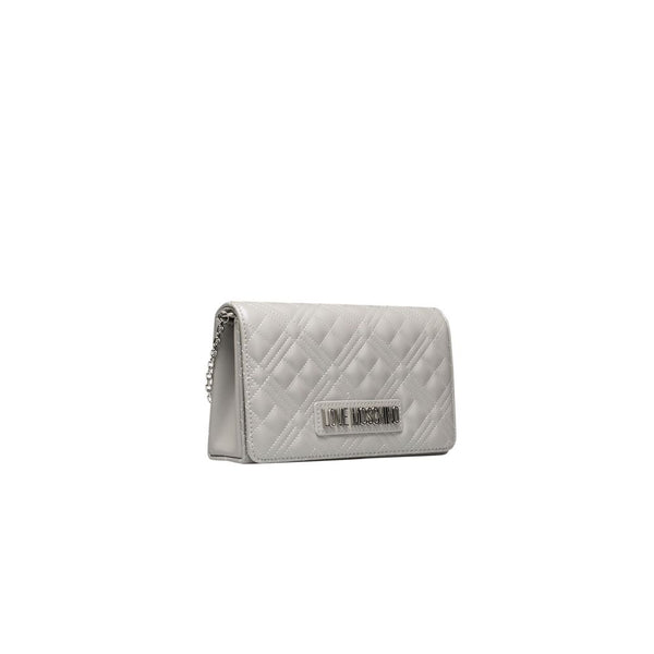 Silver Polyethylene Crossbody Bag Love Moschino