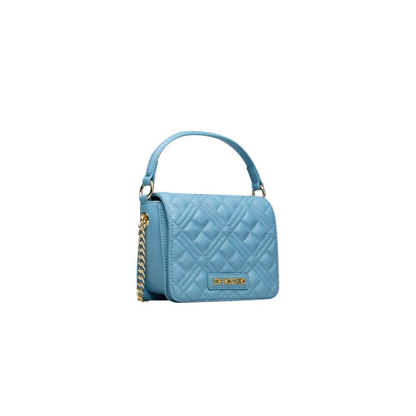 Light Blue Polyethylene Handbag Love Moschino