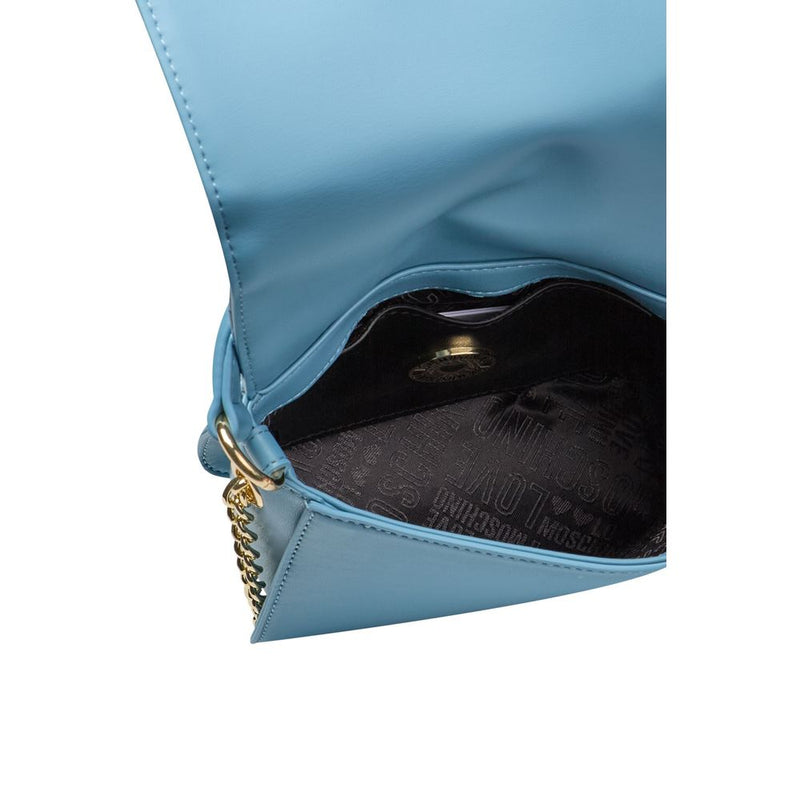 Light Blue Polyethylene Handbag Love Moschino