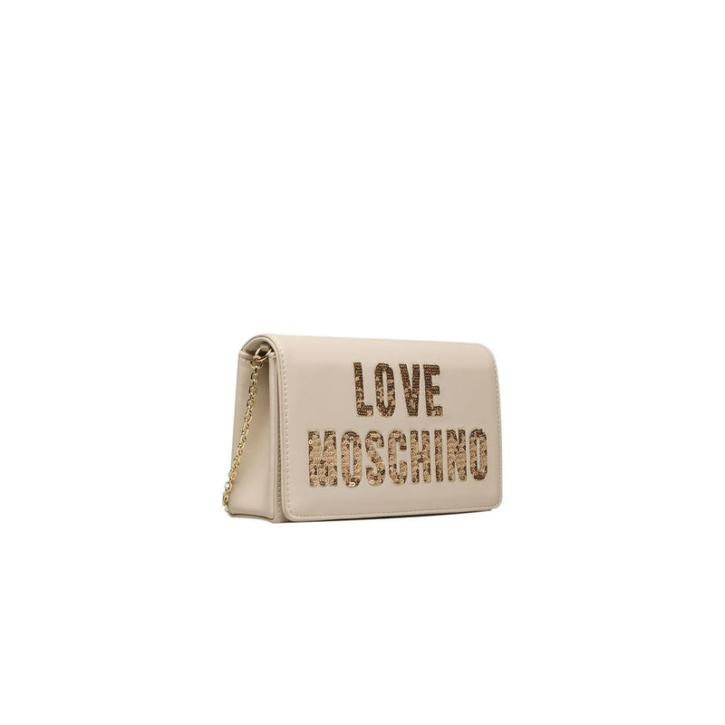 Beige Polyethylene Crossbody Bag Love Moschino