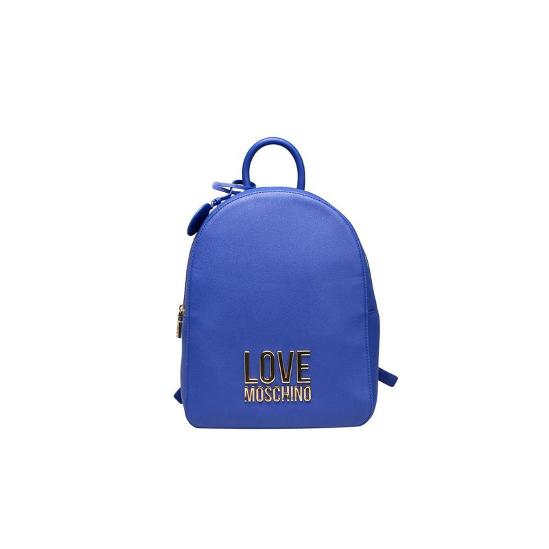 Blue Polyethylene Backpack Love Moschino