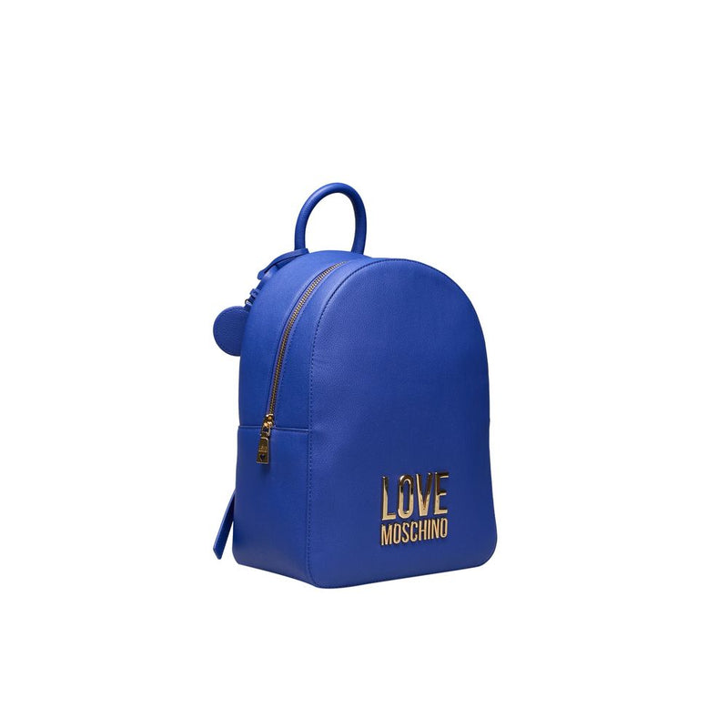 Blue Polyethylene Backpack Love Moschino