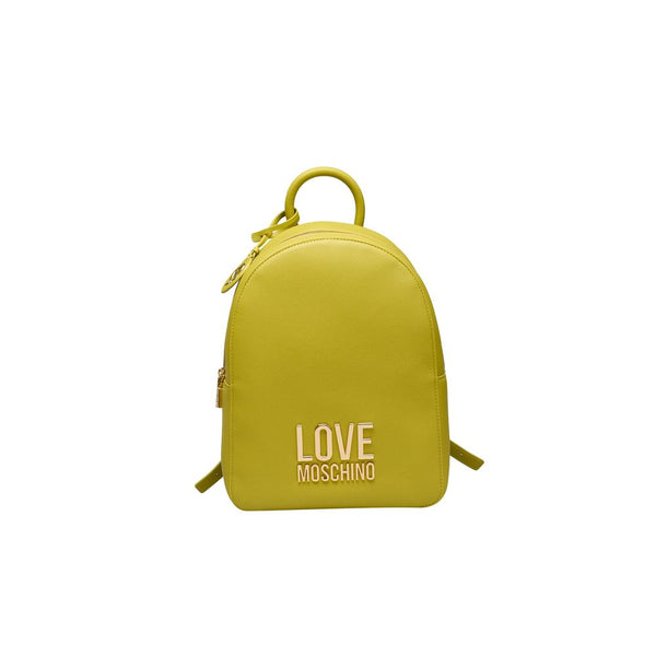 Yellow Polyethylene Backpack Love Moschino