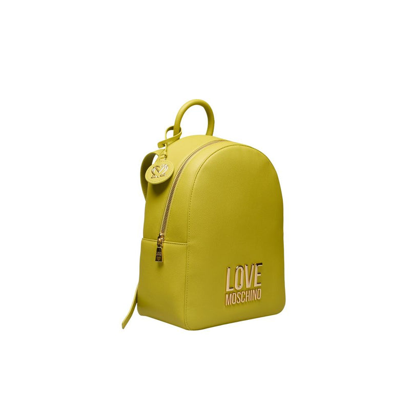 Yellow Polyethylene Backpack Love Moschino