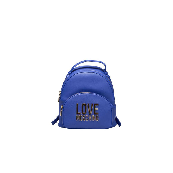 Blue Polyethylene Backpack Love Moschino