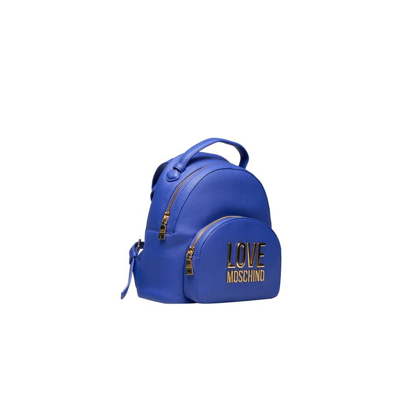 Blue Polyethylene Backpack Love Moschino