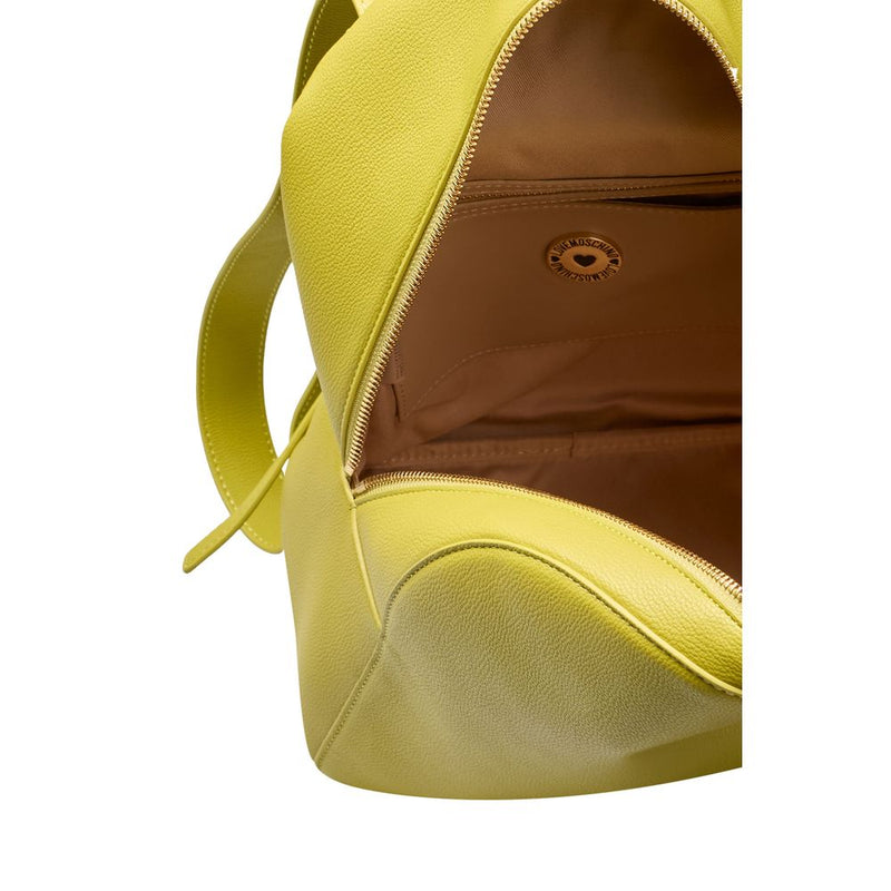 Yellow Polyethylene Backpack Love Moschino