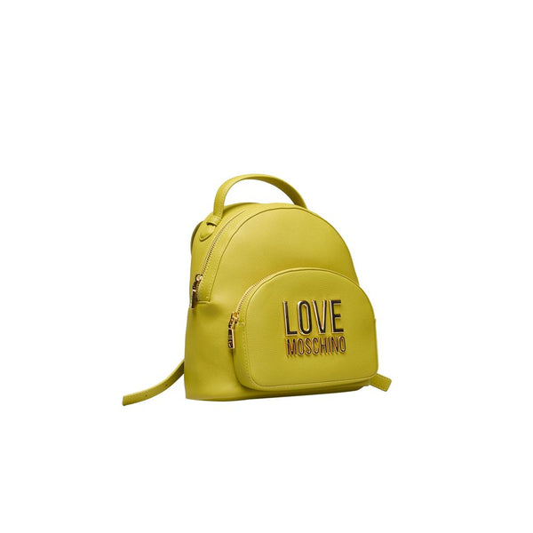 Yellow Polyethylene Women Backpack Love Moschino