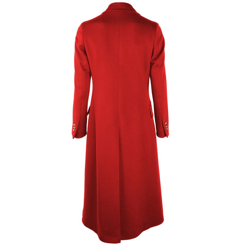 Red Wool Vergine Jackets & Coat Made in Italy