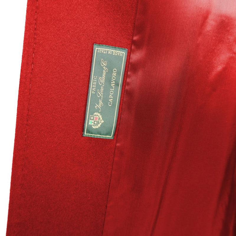 Red Wool Vergine Jackets & Coat Made in Italy