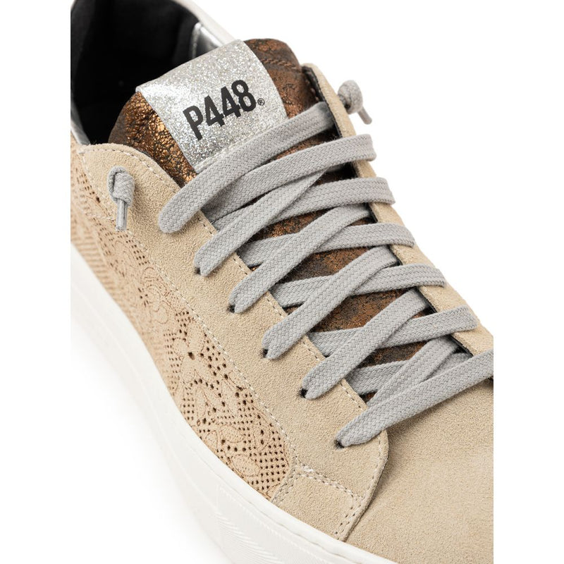 Beige Leather Sneaker P448