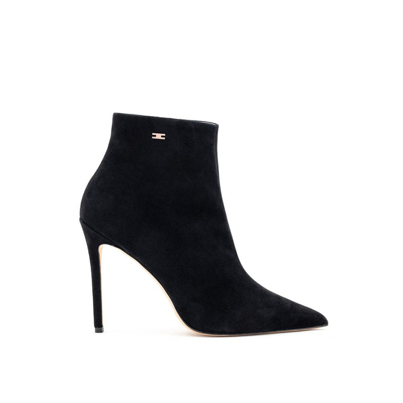 Black Leather Scamociata Boot Elisabetta Franchi