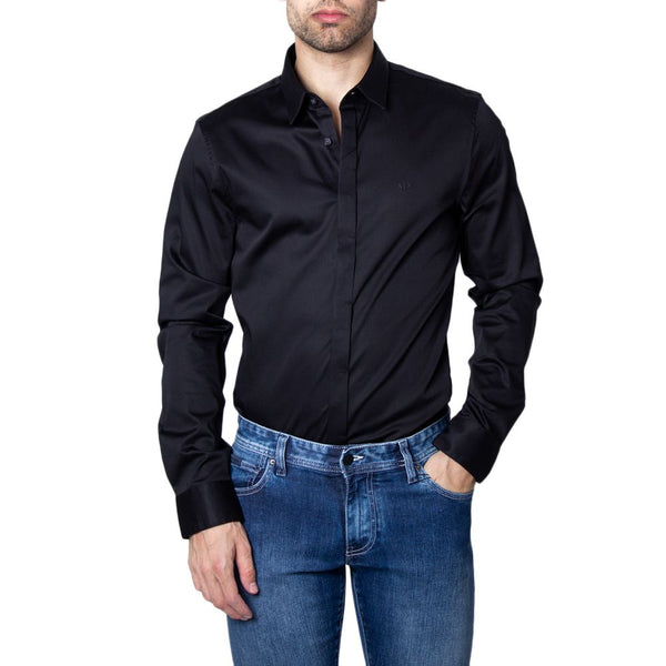 Black Cotton Shirt Armani Exchange