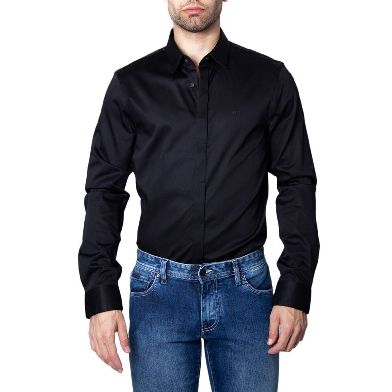 Black Cotton Shirt Armani Exchange