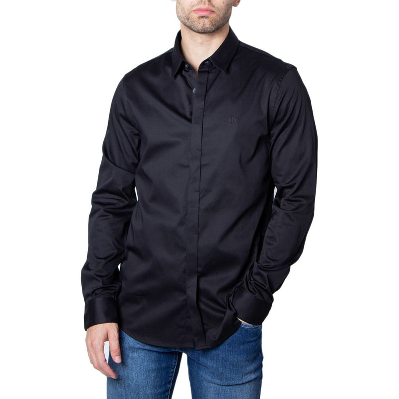 Black Cotton Shirt Armani Exchange