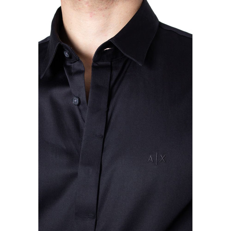 Black Cotton Shirt Armani Exchange