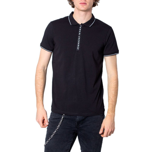 Black Cotton Polo Shirt Armani Exchange