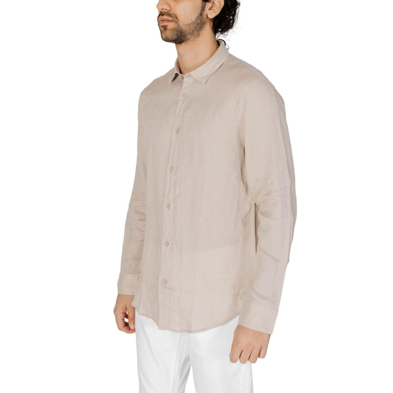 Beige Linen Shirt Armani Exchange