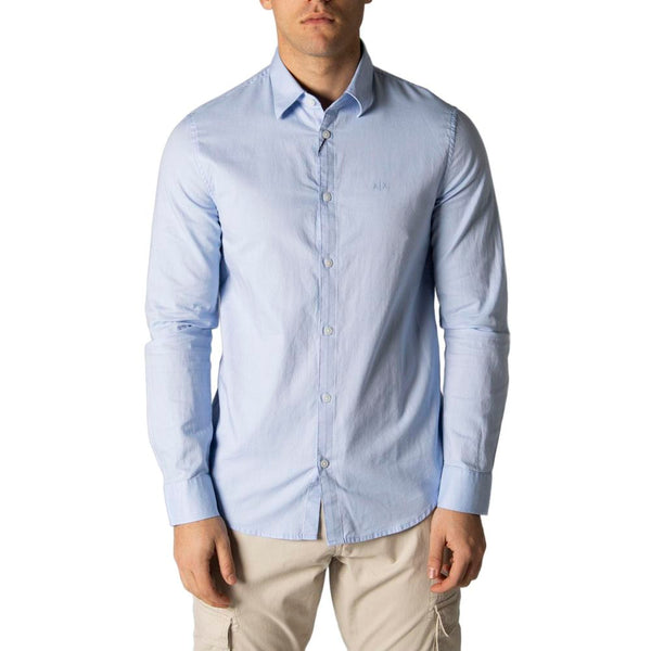 Blue Cotton Shirt Armani Exchange