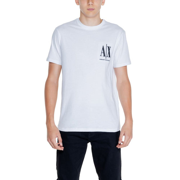 Black And White Cotton T-Shirt Armani Exchange