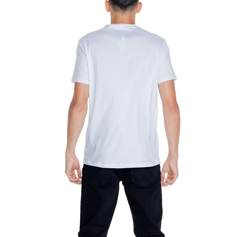 Black And White Cotton T-Shirt Armani Exchange