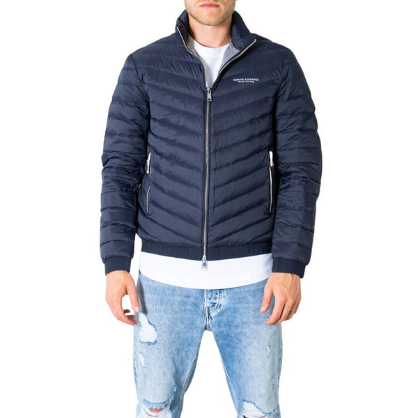 Blue Polyester Jacket Armani Exchange