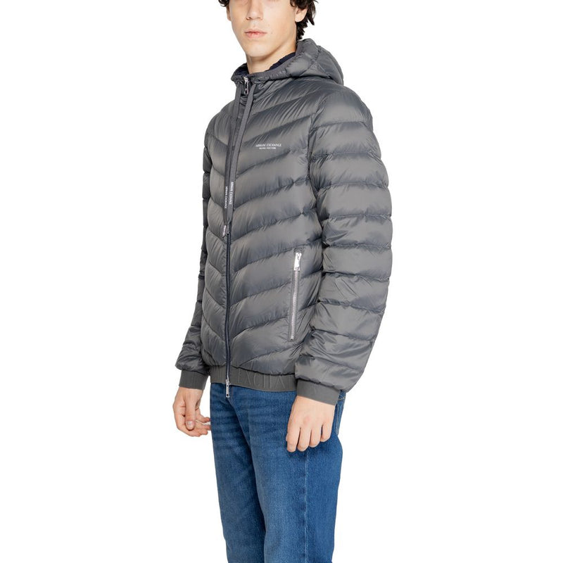 Gray Polyester Jacket Armani Exchange