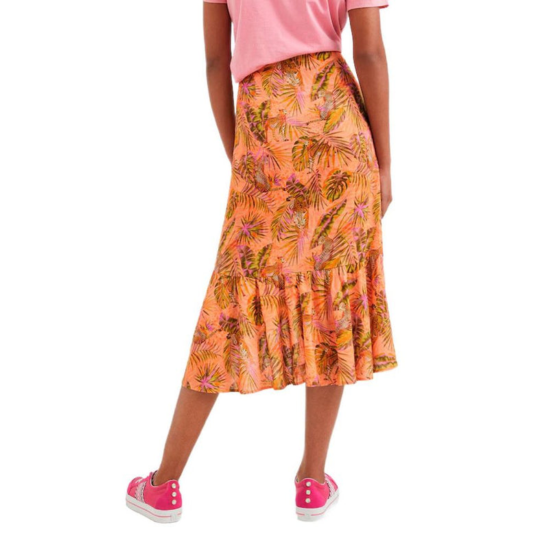 Orange Viscose Skirt Desigual