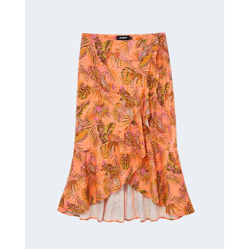 Orange Viscose Skirt Desigual