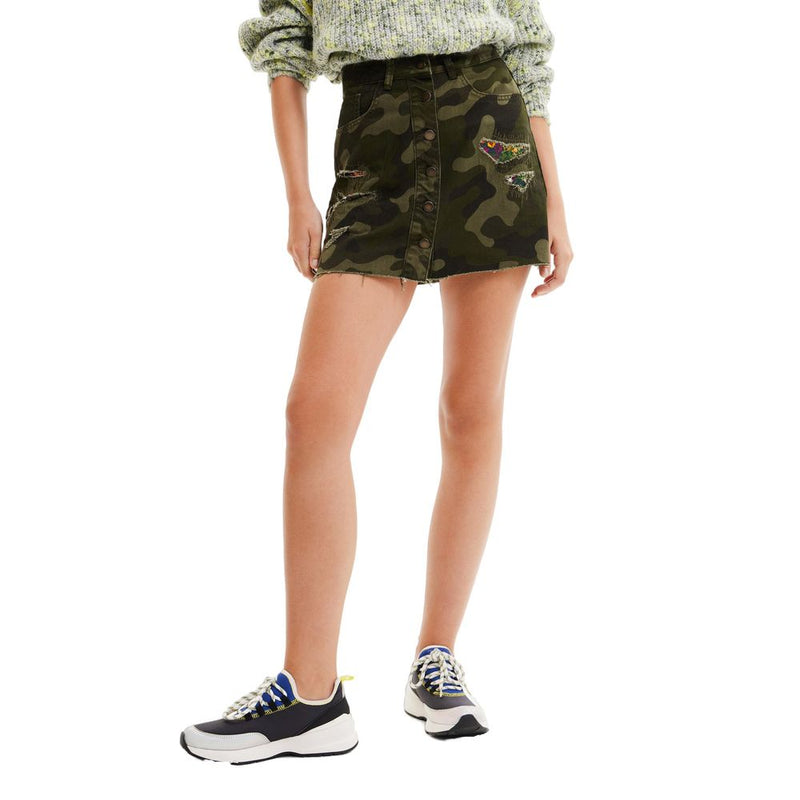 Army Cotton Skirt Desigual