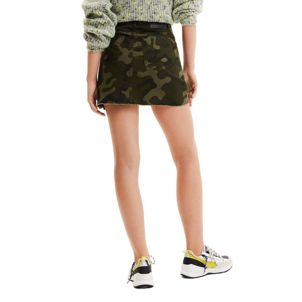 Army Cotton Skirt Desigual